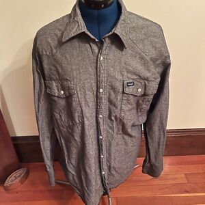 Wrangler Gray Pearl Snap Button Shirt